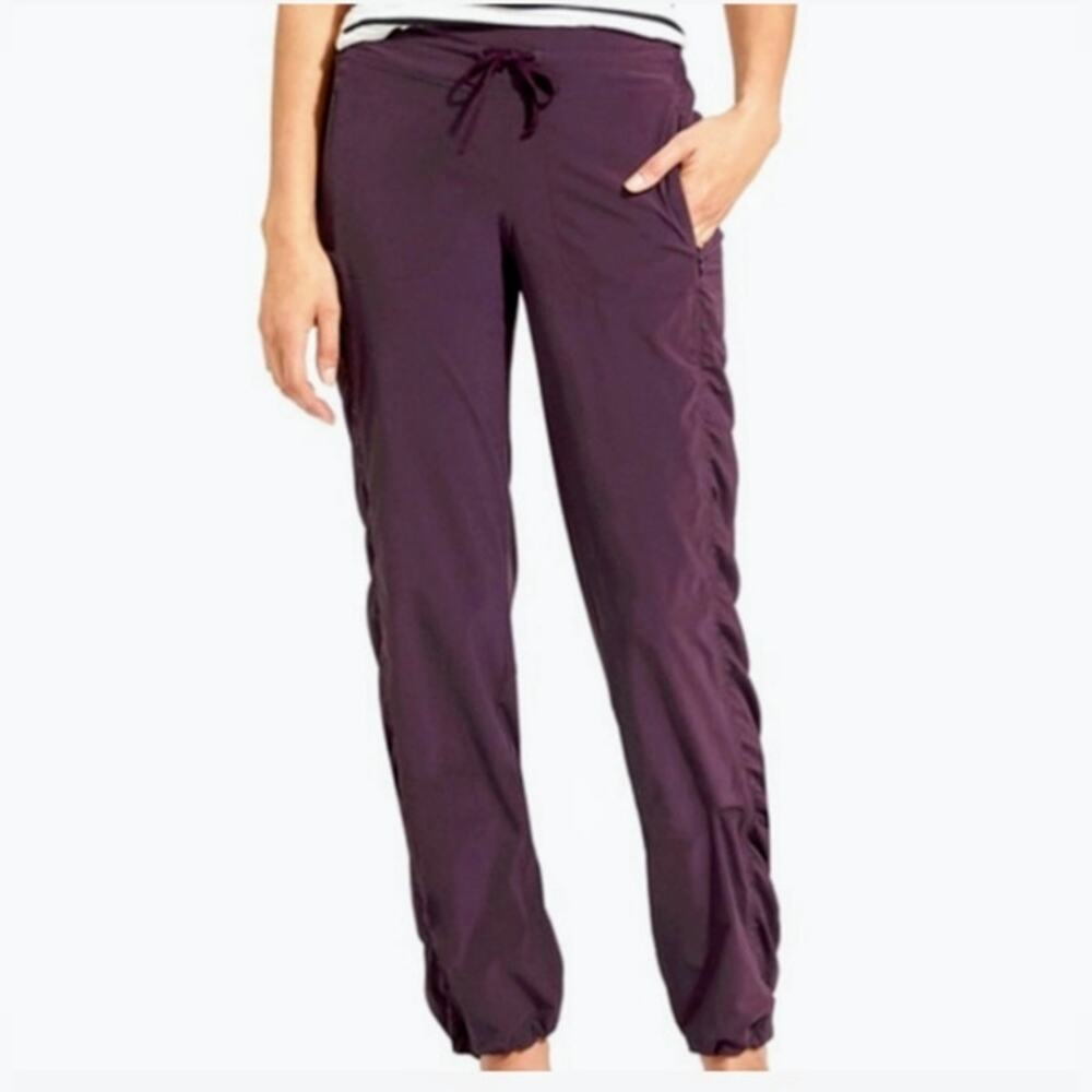 NWOT Athleta Sz 4 La Vida Pant in Dark Plum Mid Rise Side Pockets & Drawstring